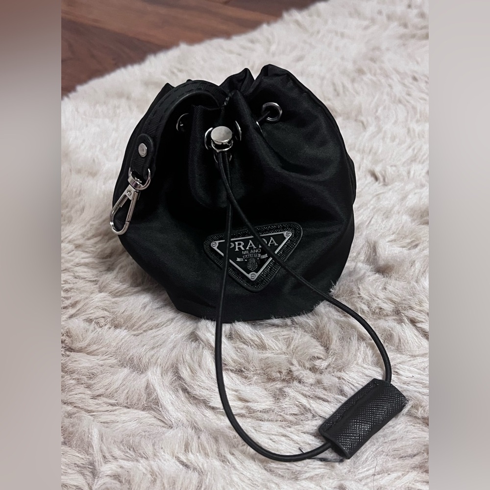 Prada Black Drawstring small pouch - image 4
